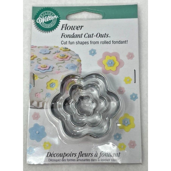 NEW Wilton Star Flower Fondant Cut-Outs Cutters 3 Piece Set Cookie Cake Baking - Picture 3 of 5